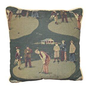 Golf-Themed Decorative Needlepoint Pillow By Riverdale